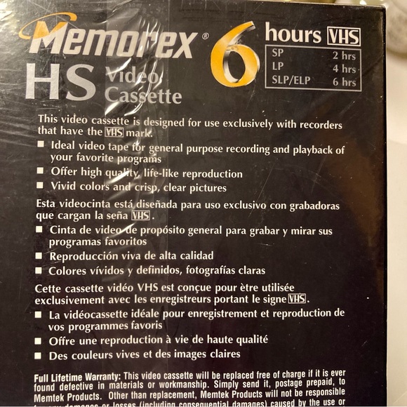 Memorex High Standard T-120 Sealed Blank VHS Video Tapes 6 Hours (pack of 2) - Picture 8 of 9